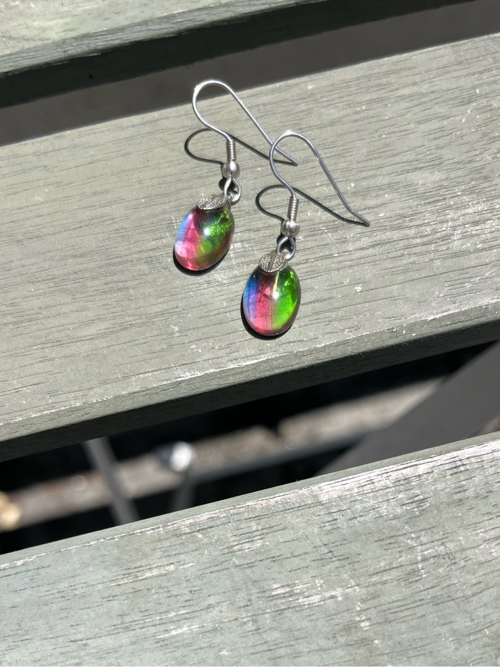 Rainbow Teardrop Dangle Earrings - Multicolor Whimsy